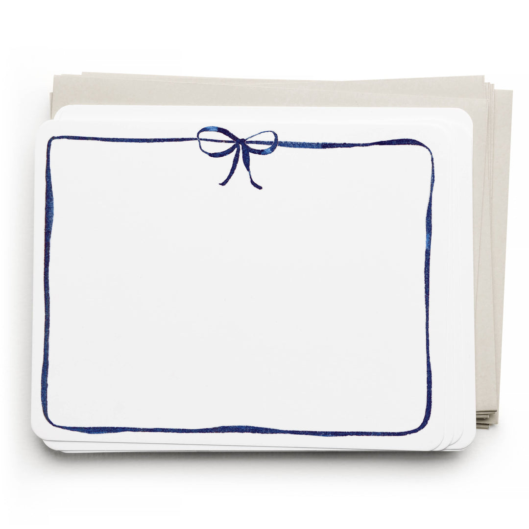 Navy Bow Flat Notes – Boxed Set of 8 Notecards