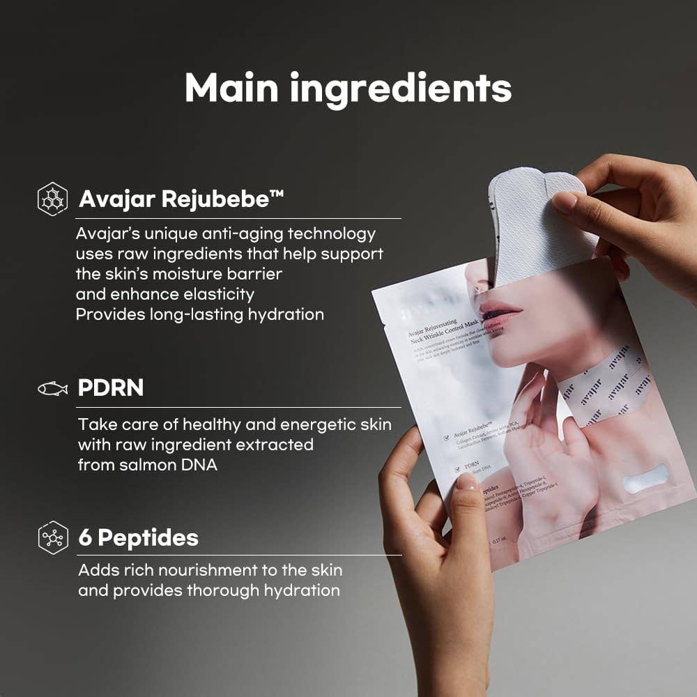 AVAJAR Rejuvenating Neck Wrinkle Control Mask-5 Sheets
