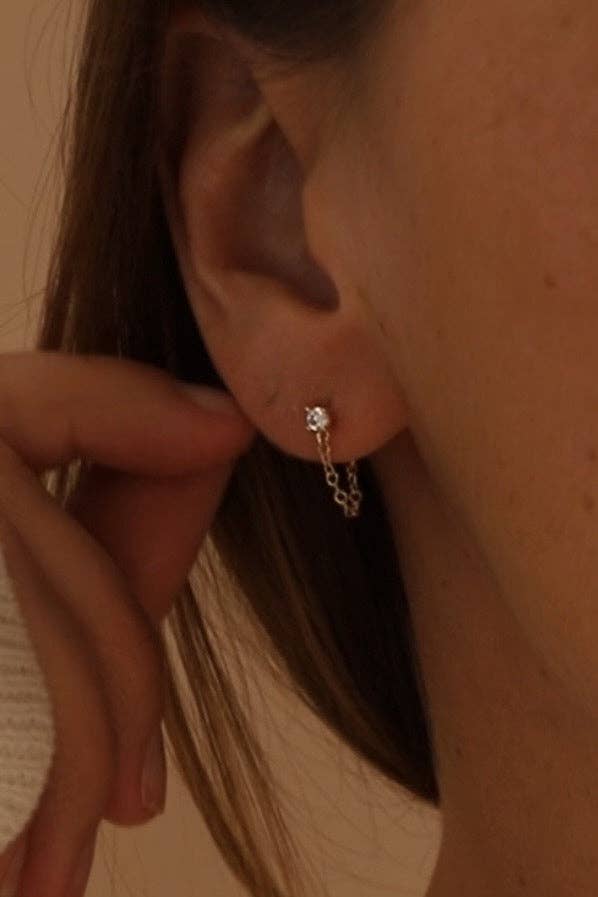 E1769 Gold Earrings-Noelle Chain Wrap