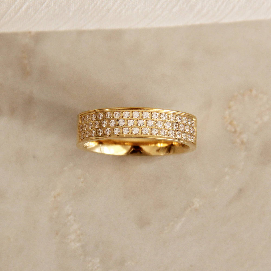 Pave CZ Wide Band Ring
