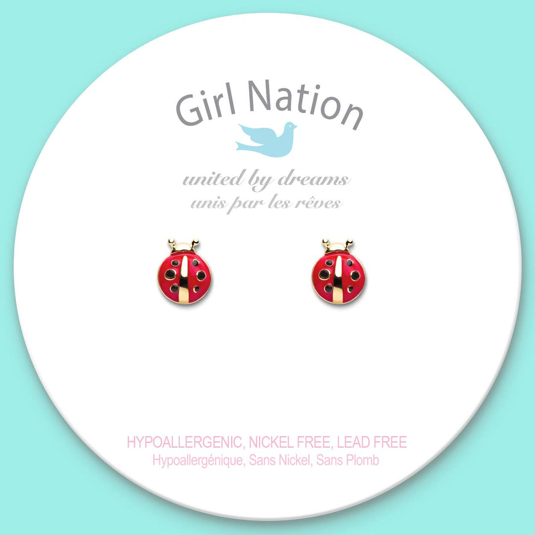 Stud Earrings-Little Ladybug