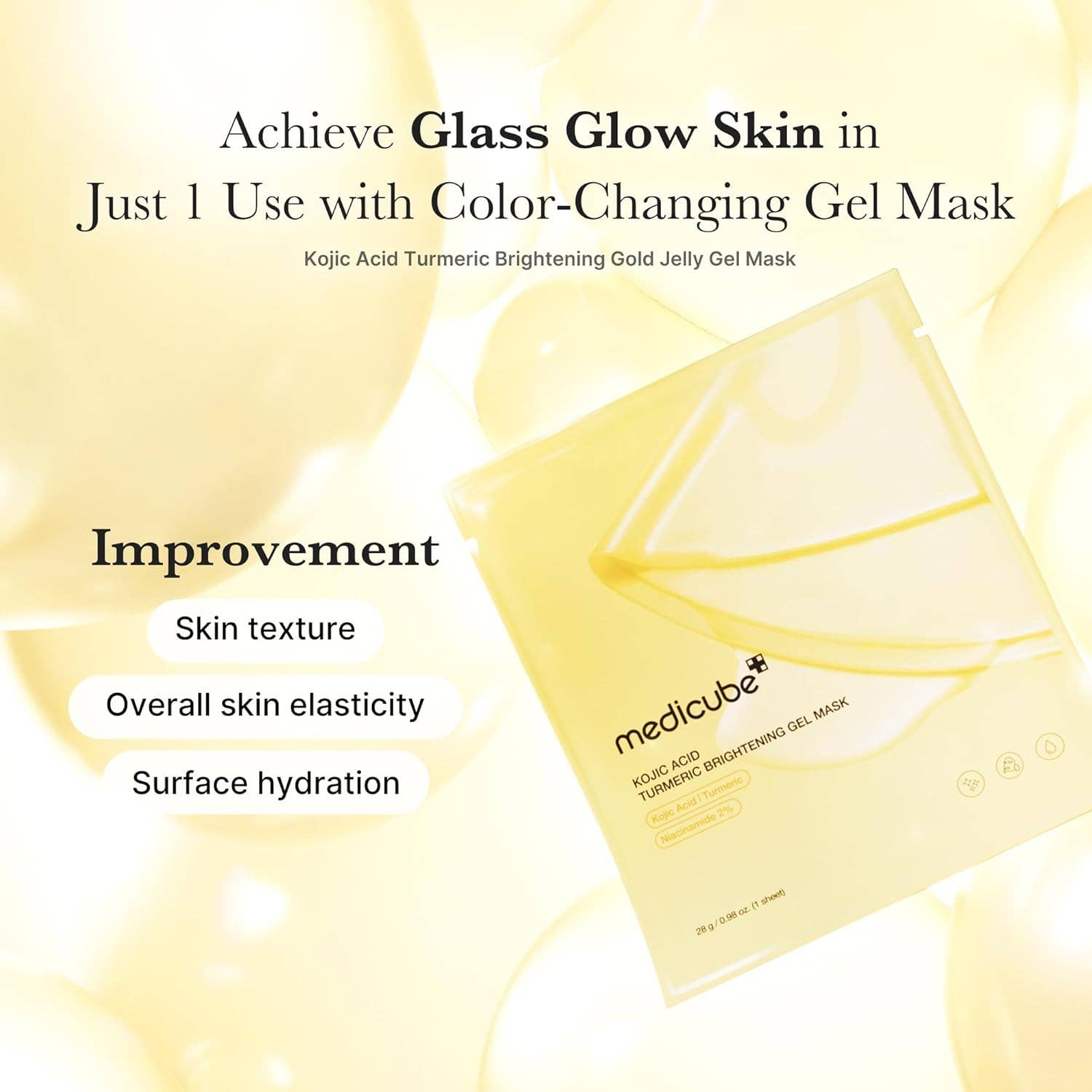 Medicube Sheet Mask-Kojic Acid Turmeric Brightening Gold Jelly Gel