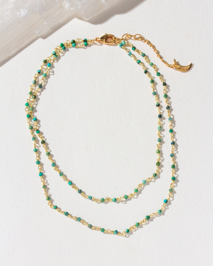 Draped In Gems Anklet - Turquoise