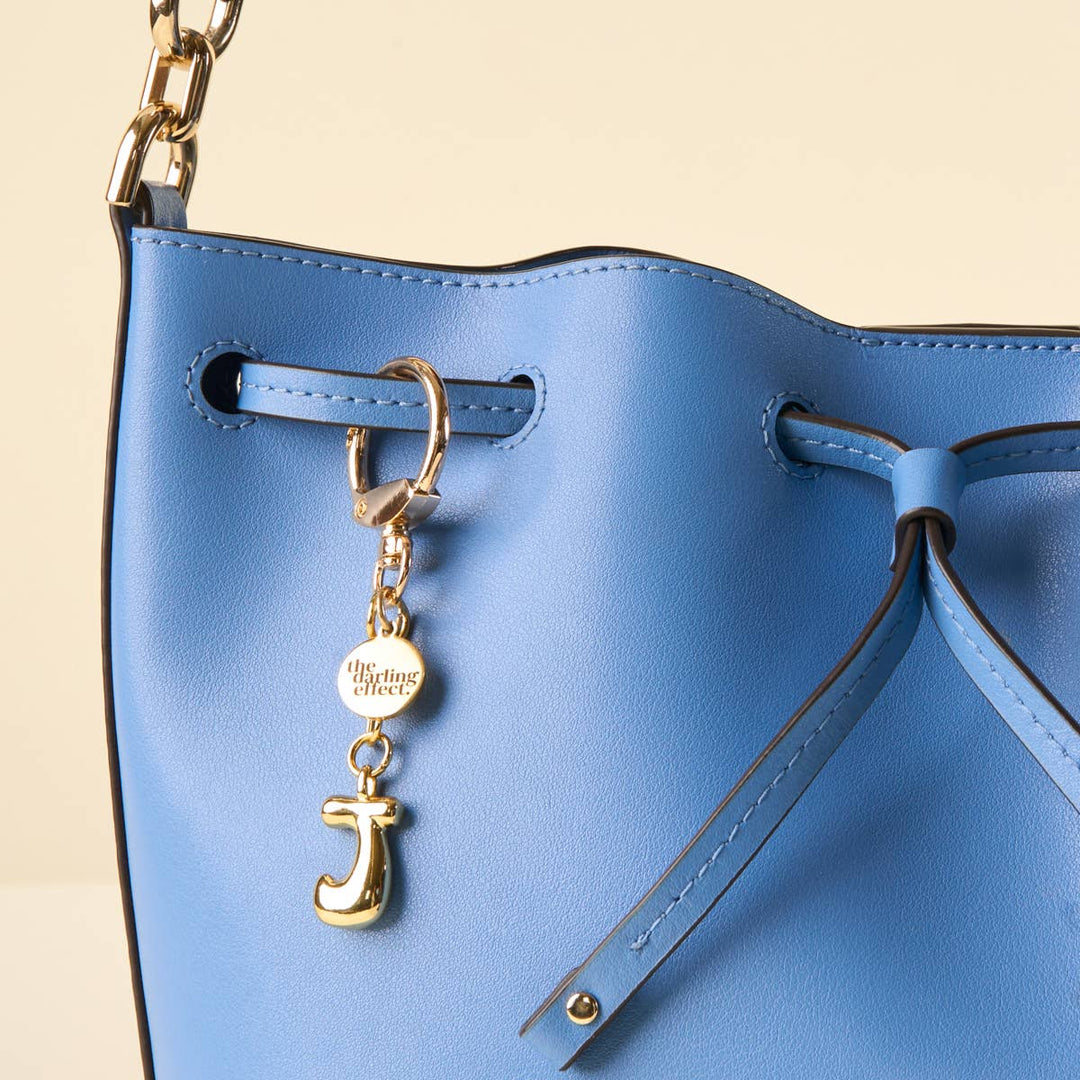 Bubble Letter Keychain Bag Charm–J