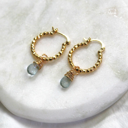 Earrings-Devi Aquamarine