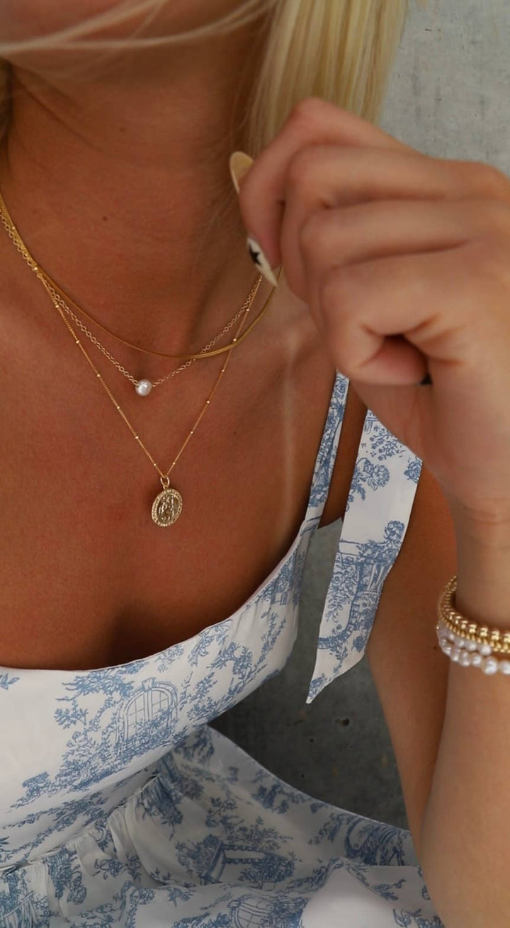 CN1495G Gold Necklace-St.Christopher