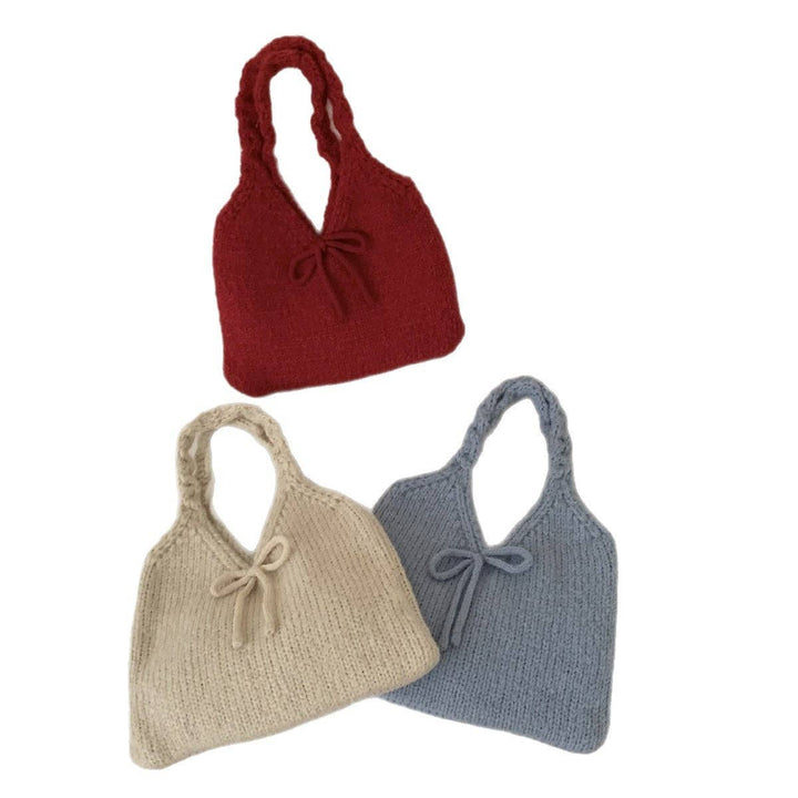 Cute Bow Knot Knit Handbag Underarm Bag DP25H585