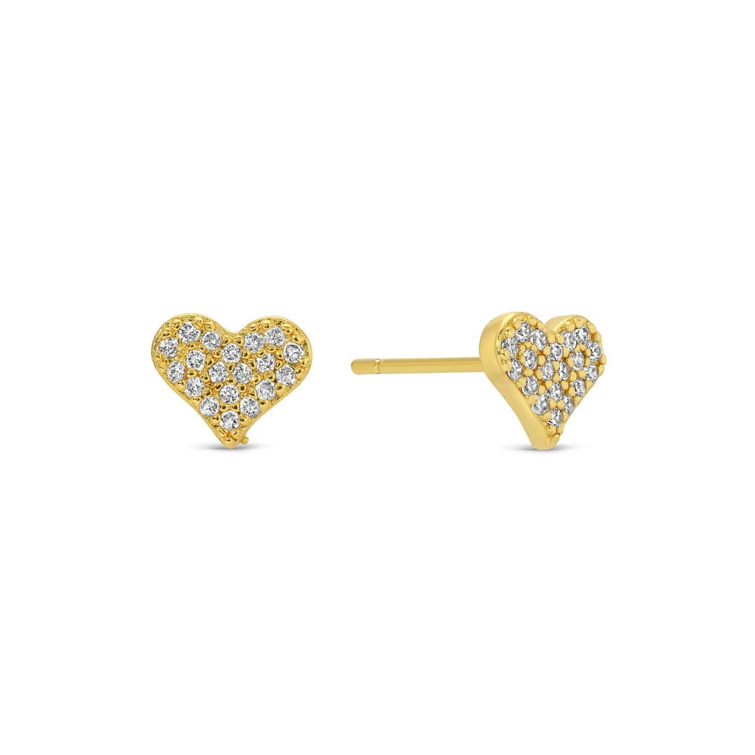 Velvet Gift Tag Trio-Gold Heart Studs
