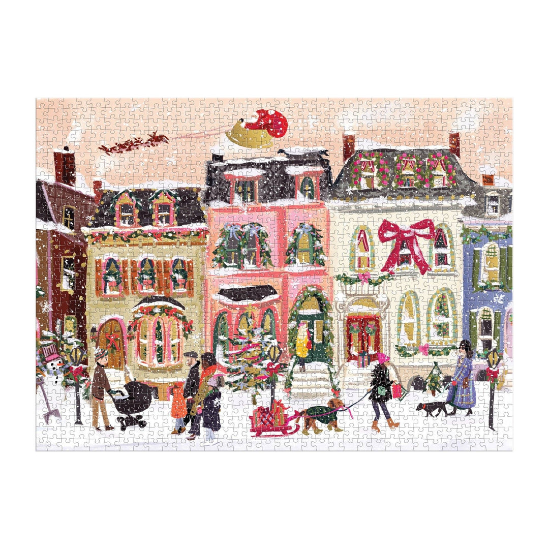 Puzzle-Snowfall on Main Street 1000 Piece Foil Puzzle