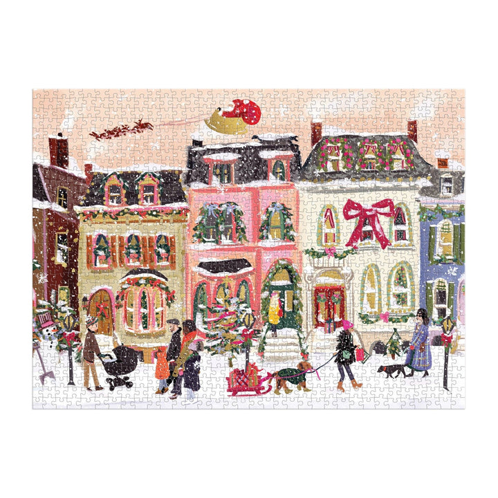 Puzzle-Snowfall on Main Street 1000 Piece Foil Puzzle