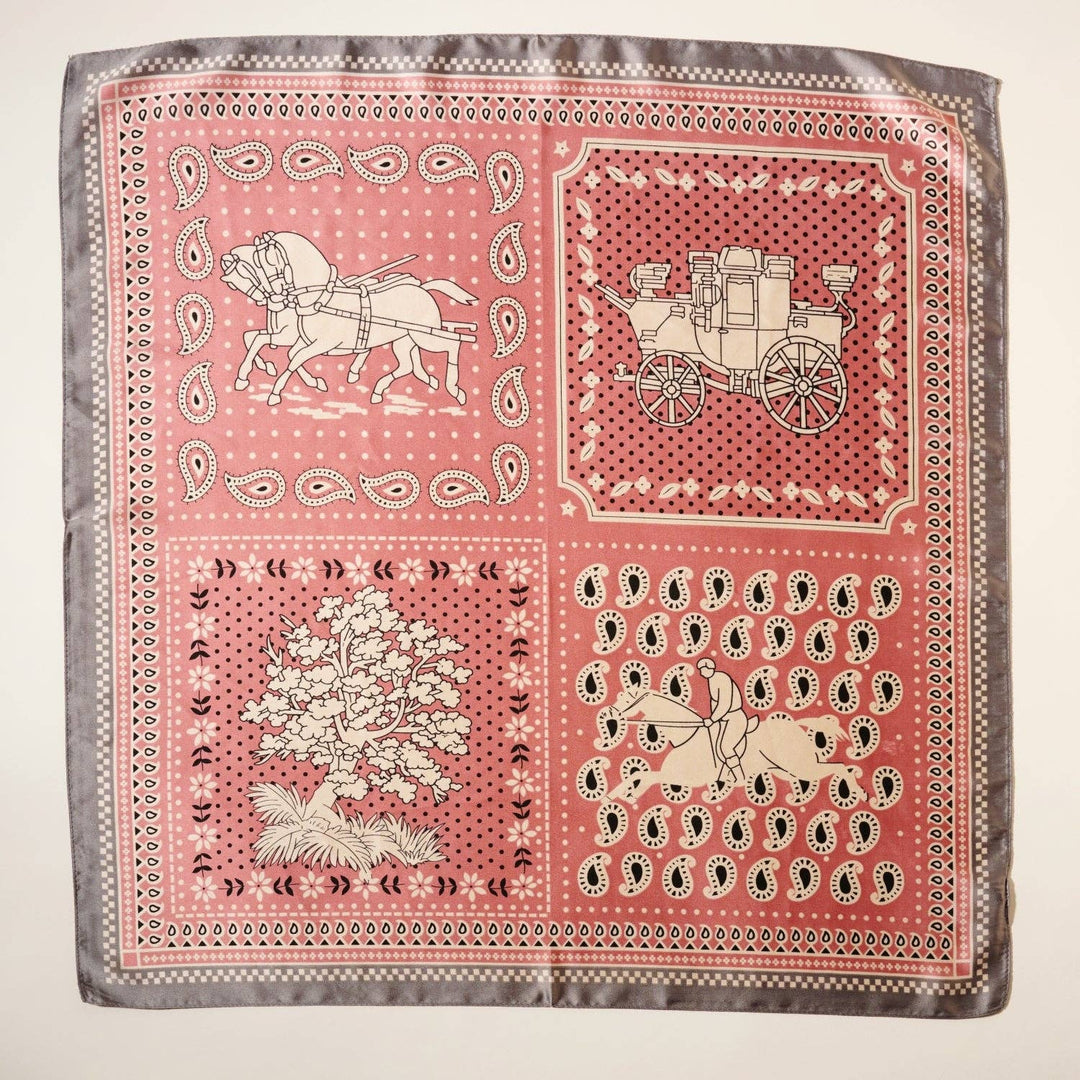 Western-Inspired Silk-Feel Scarf with Vintage Paisley Print