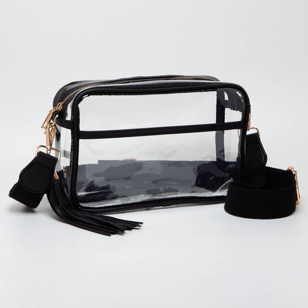 Tassel Crossbody Bag-Transparent