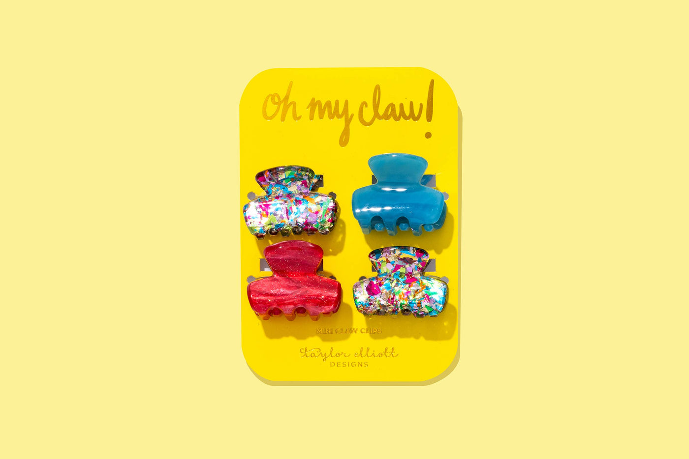 Mini Claw Hair Clips - Colorful Confetti