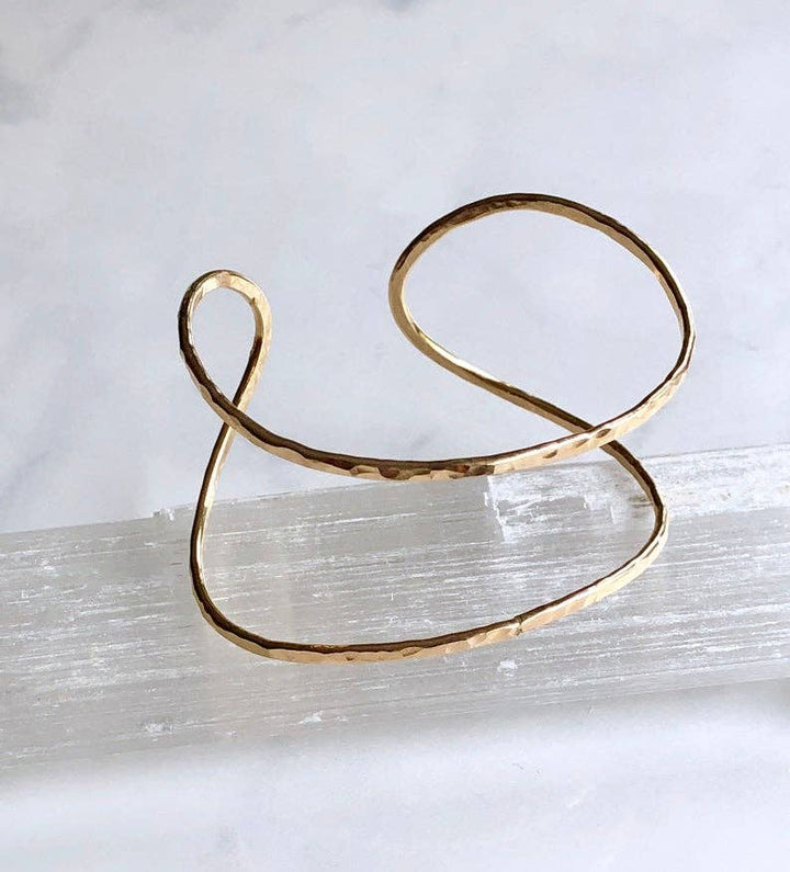 Bracelet-Hammered Wrap Adjustable Cuff