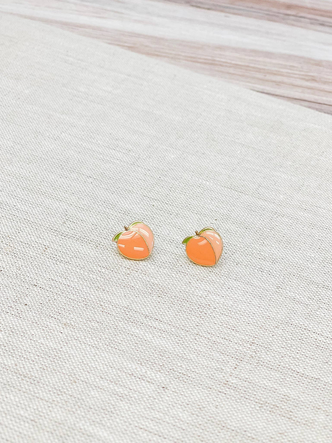 Enamel Stud Earrings-Peaches