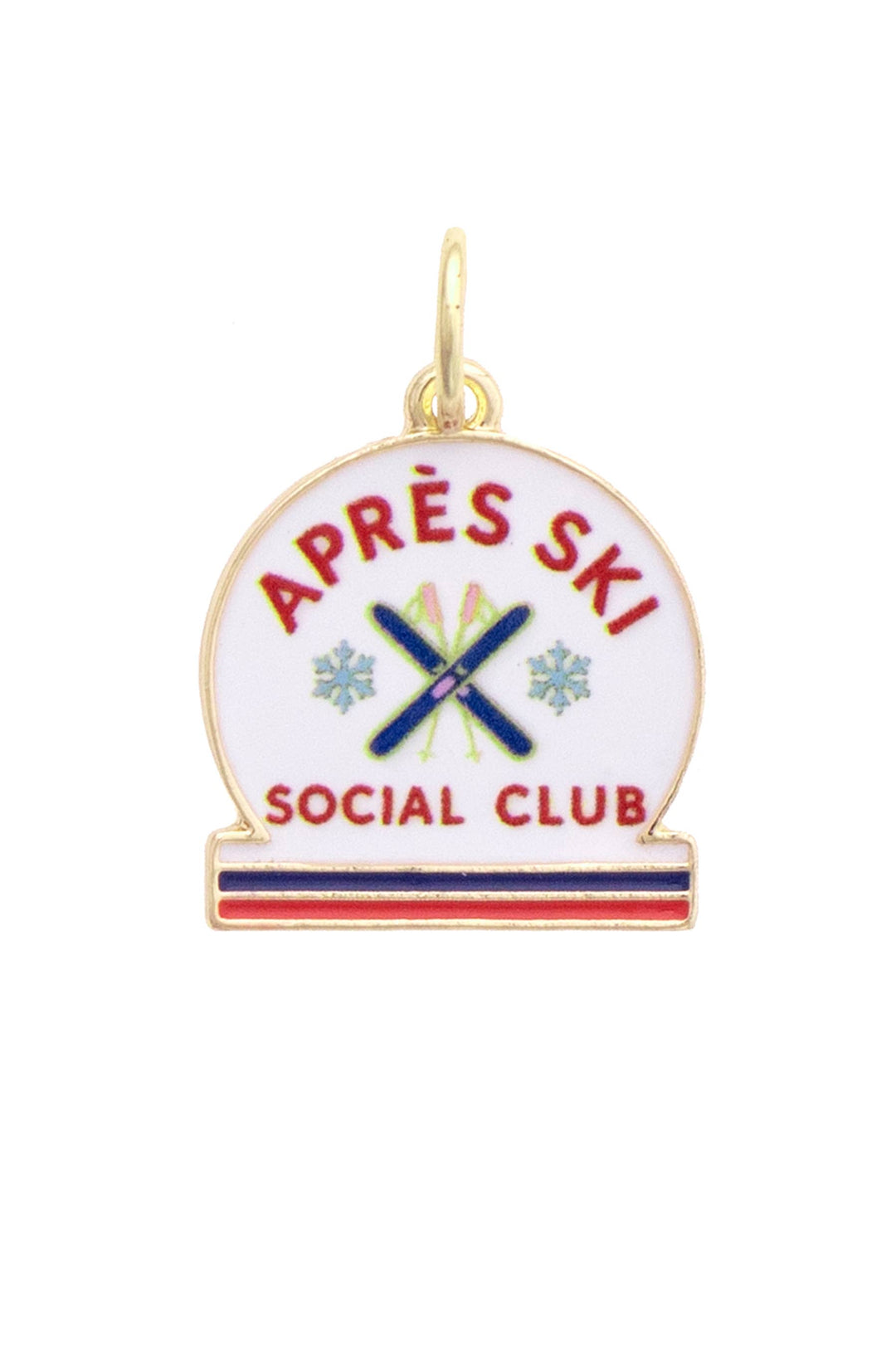 Enamel Charm-Après Ski Social Club in White
