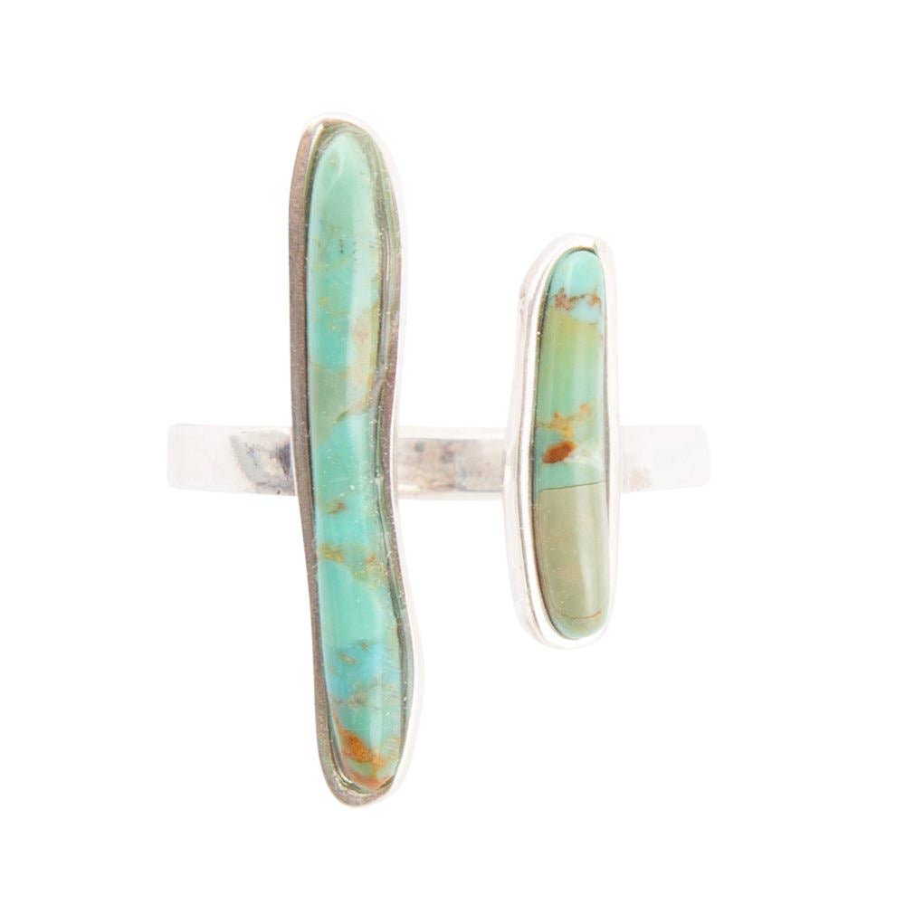 Ring-Size Adjustable Turquoise and Sterling Silver