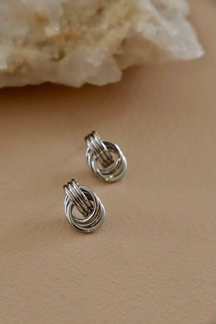 E1759S Earrings-Silver Trinity Knot Studs