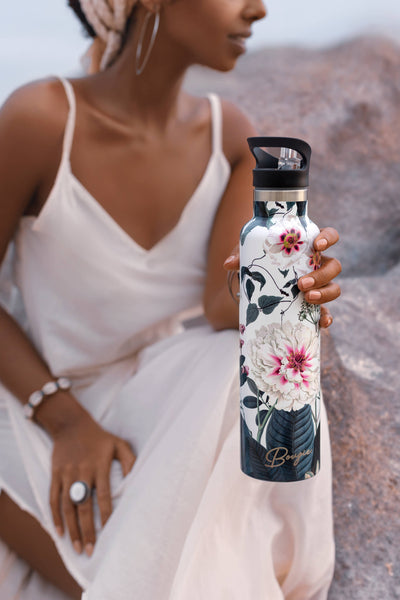 PEONY | 25 oz Insulated Water Bottle Flip' n' Sip Lid