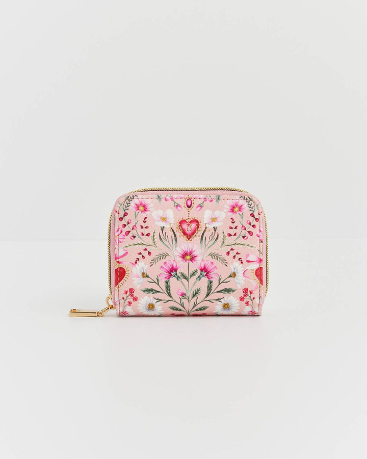 Floral Heart Pink Purse