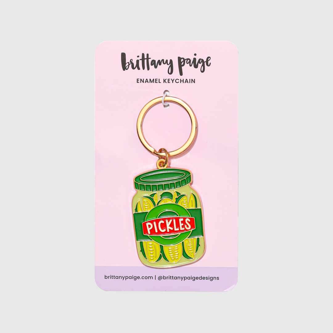 Enamel Keychain-Pickle Jar