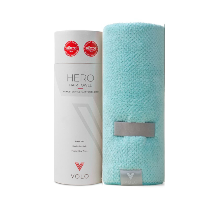 VOLO Hero Hair Towel- Capri Blue Luxe Tube