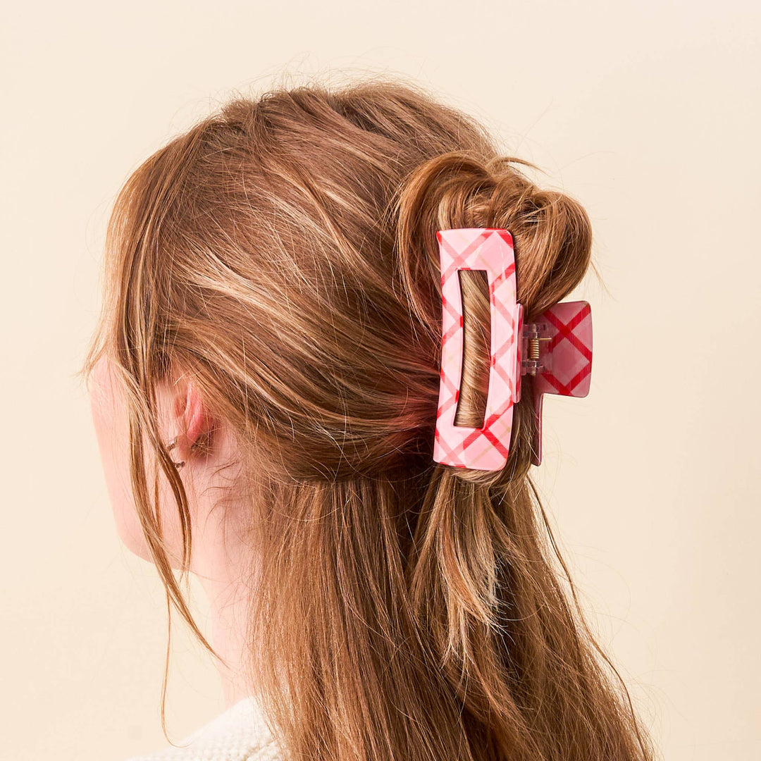 Claw Clip-Pink Plaid