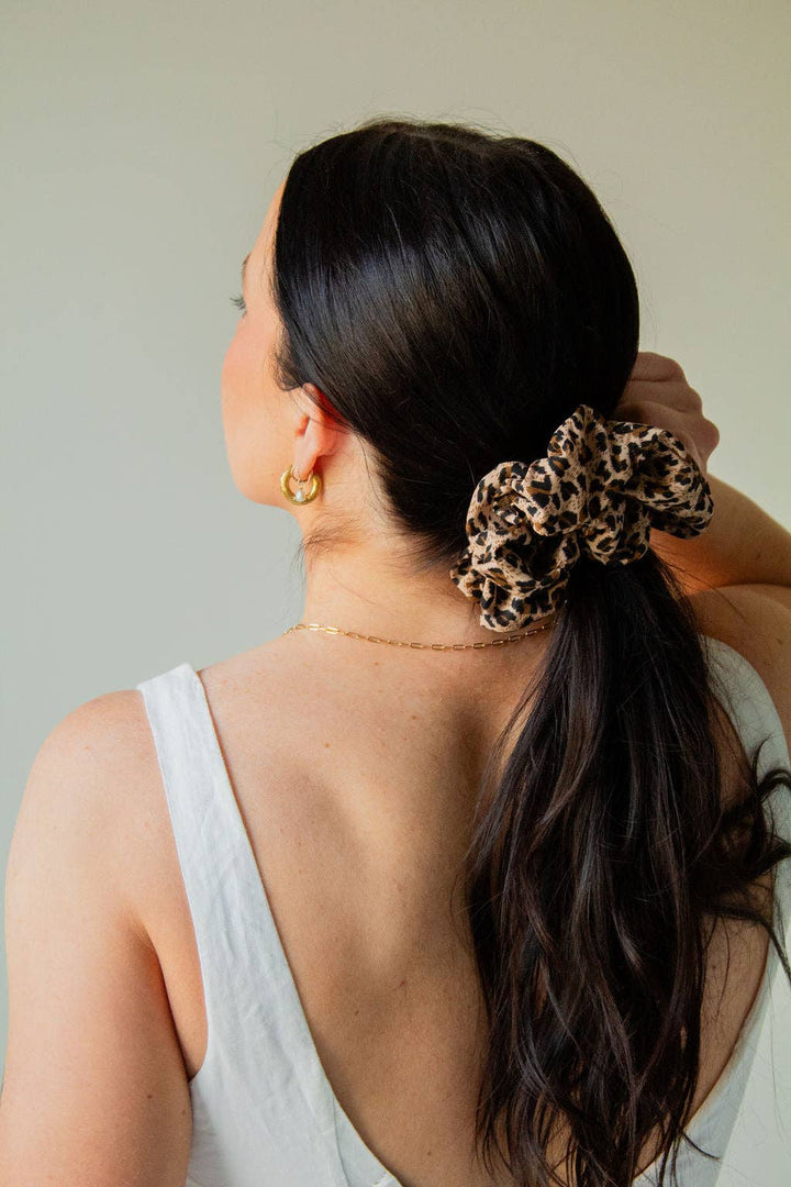 Spotted Cheetah Jumbo Scrunchie