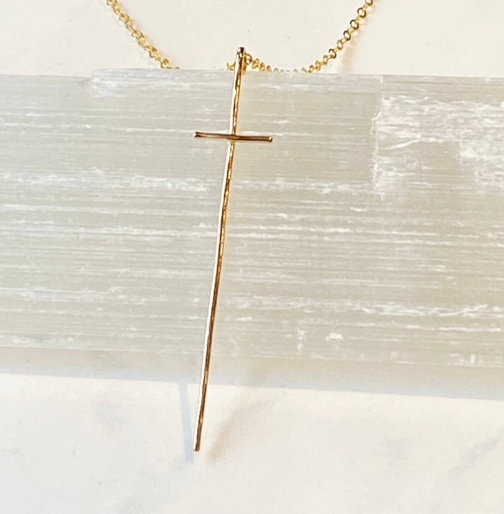 Necklace-Modern cross-14kt gold filled