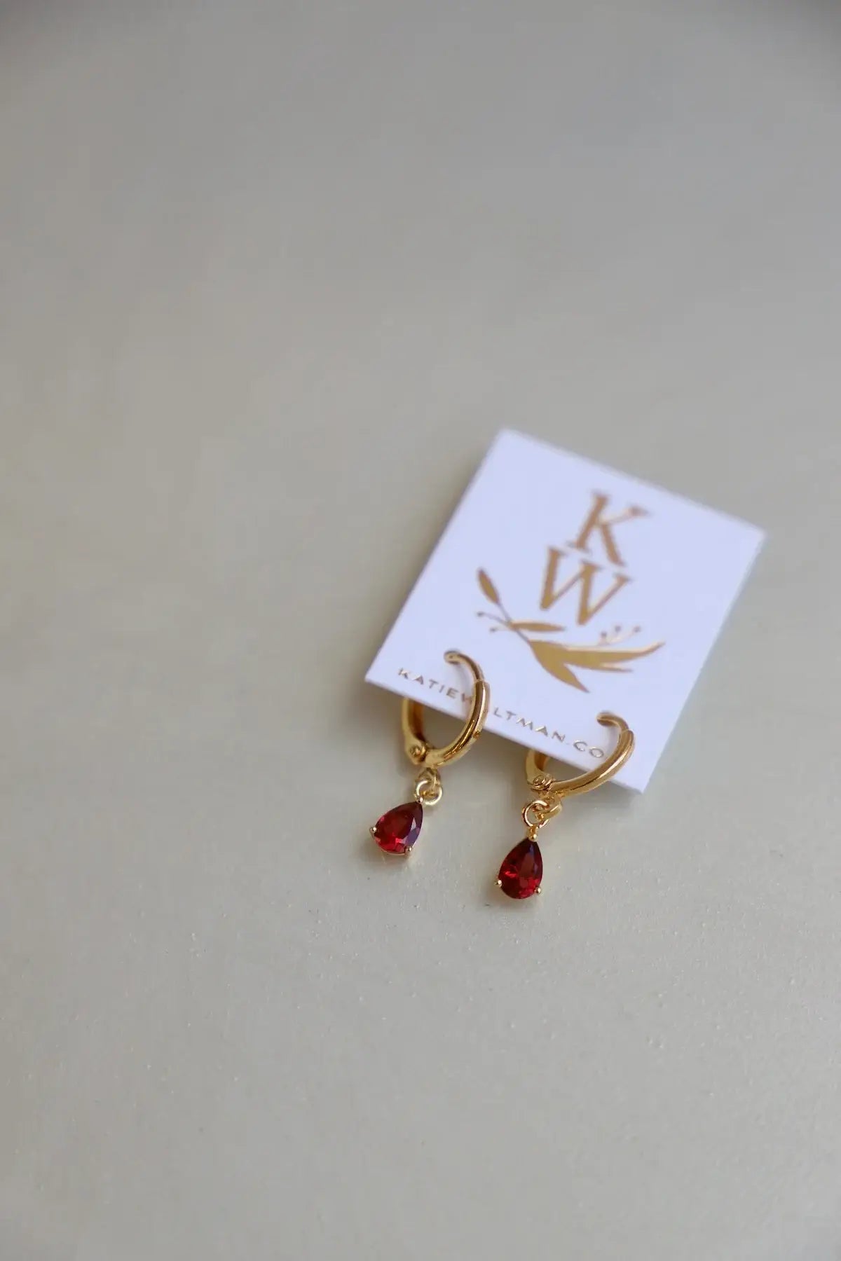 E1590 Gold Earrings-Birthstone Teardrop