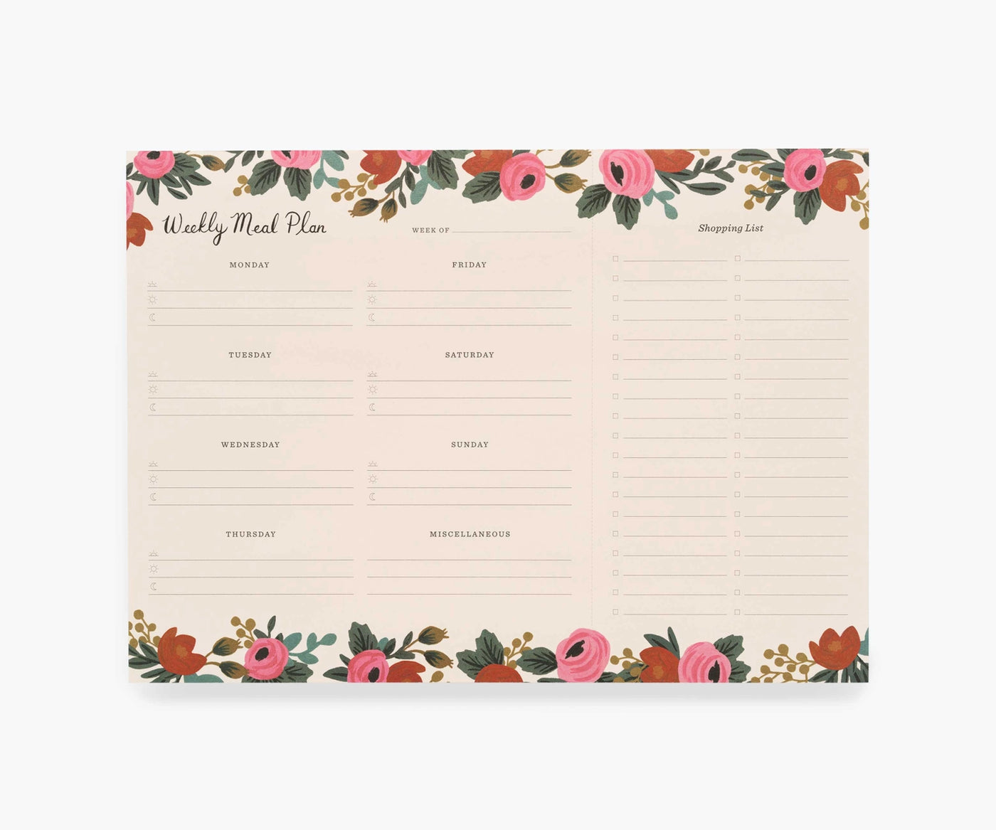 Meal Planner Pad-Rosa