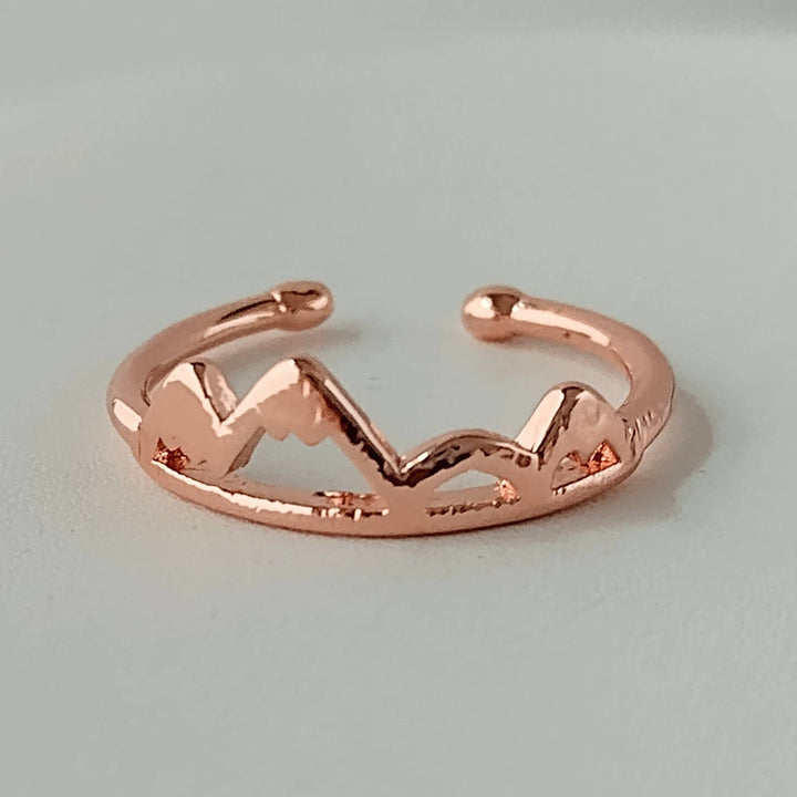Tiny Mountain Ring, Wanderlust Ring: Rose gold
