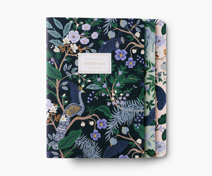 Set of 3 Notebooks- Peacock