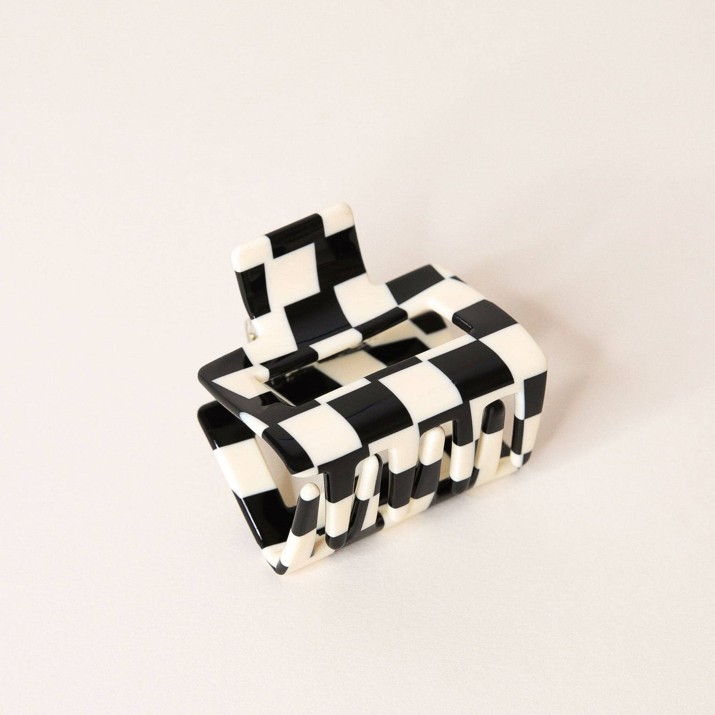 Checker Claw Clip - Black/White