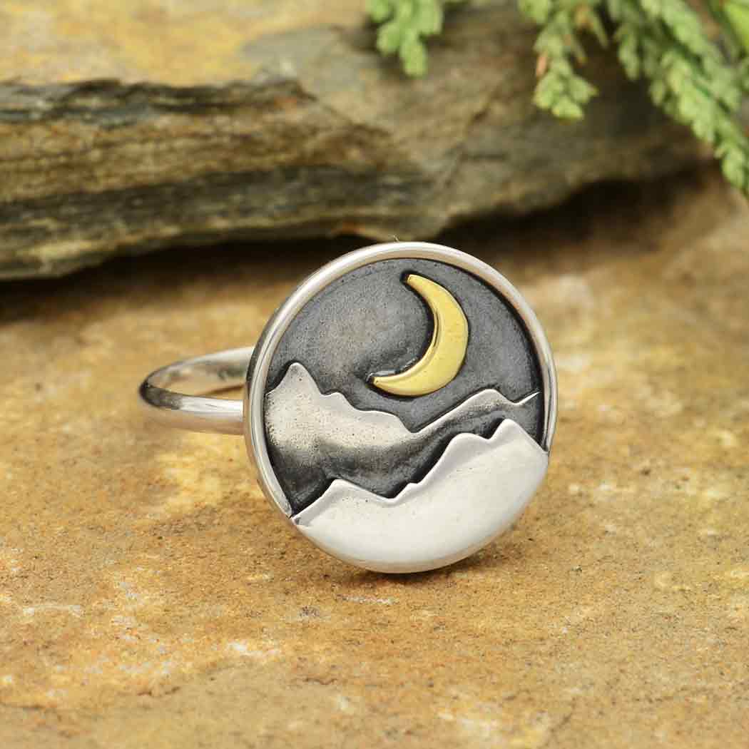 Mixed Metal Layered Mountain Ring