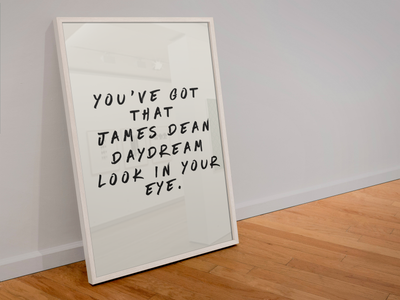 James Dean Daydream Taylor Swift Lyrics Print