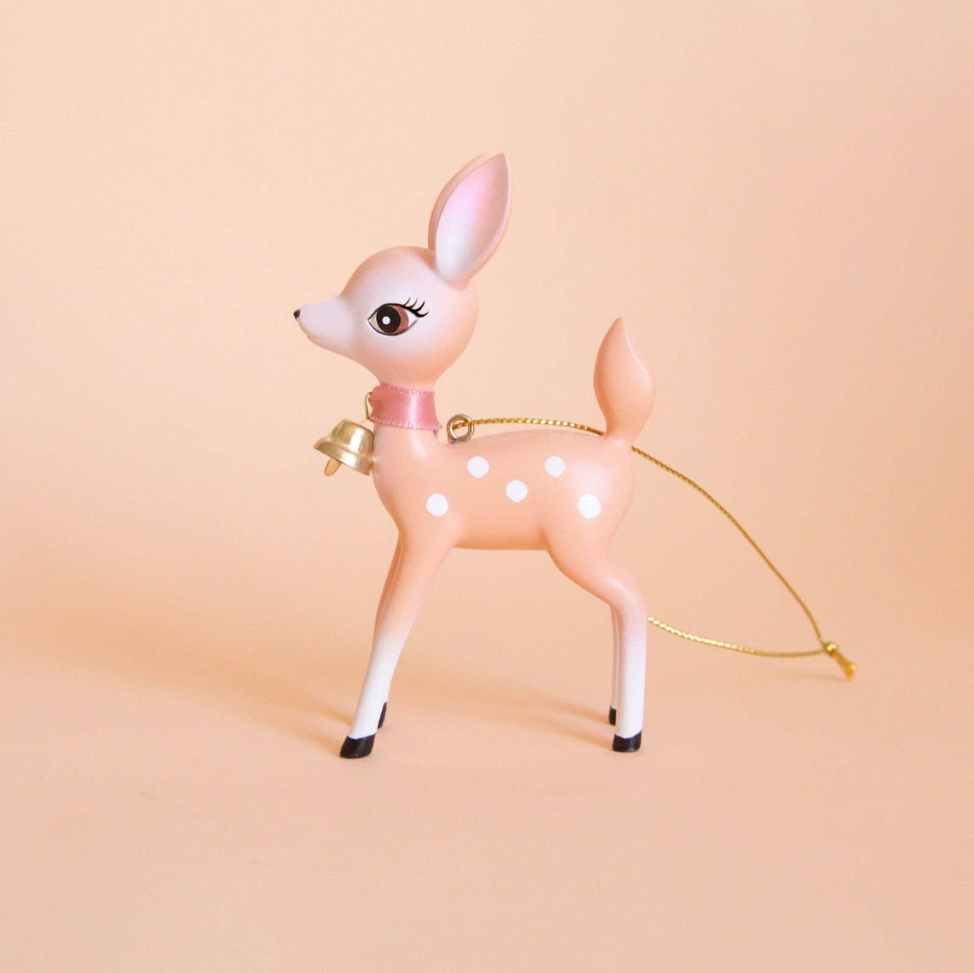 Holiday Retro Deer Ornament - Peach