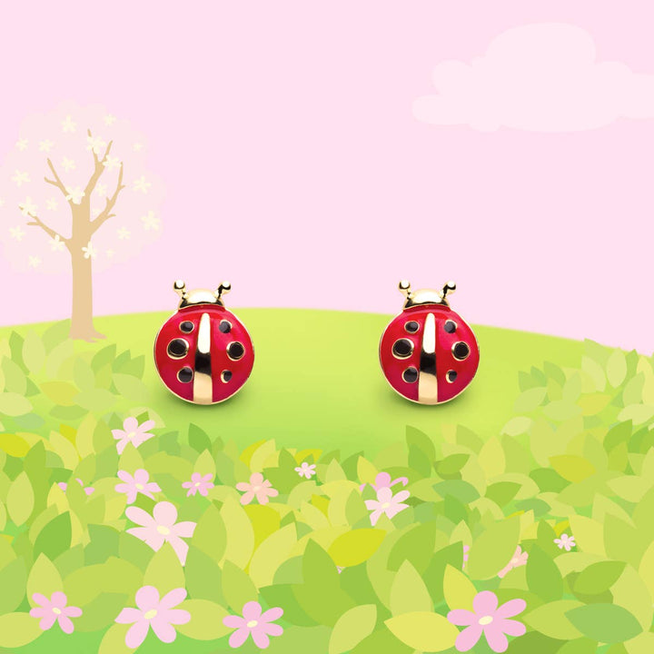 Stud Earrings-Little Ladybug
