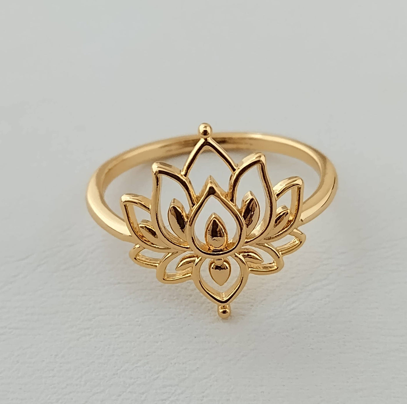 Gold Lotus Ring, Silver Lotus Ring, Indian Ring, OM Ring: Gold