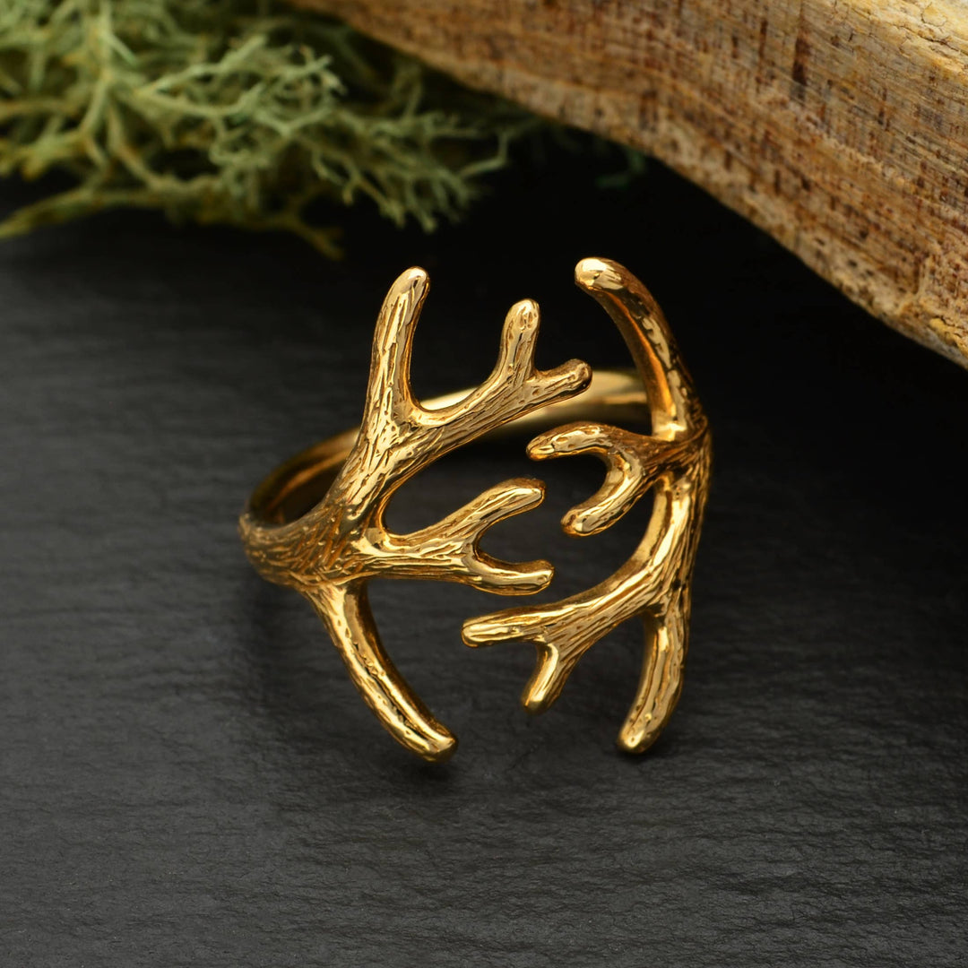 Adjustable Antler Ring-Bronze