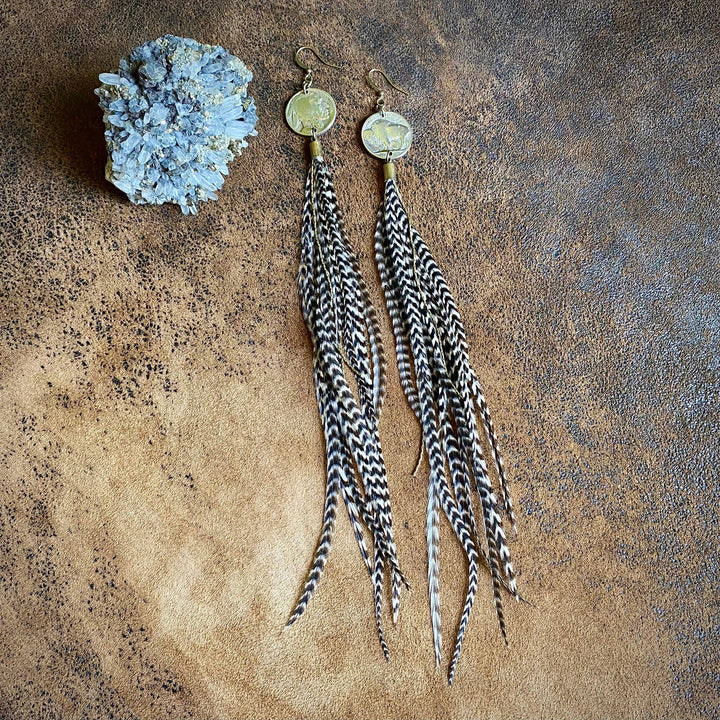 Earrings-FREEBIRDS COLLECTION: Buffalo Nickel-Grizzly