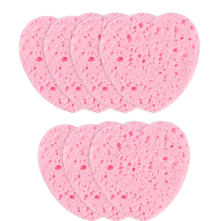 7 Piece Cleansing Sponges-Hearts