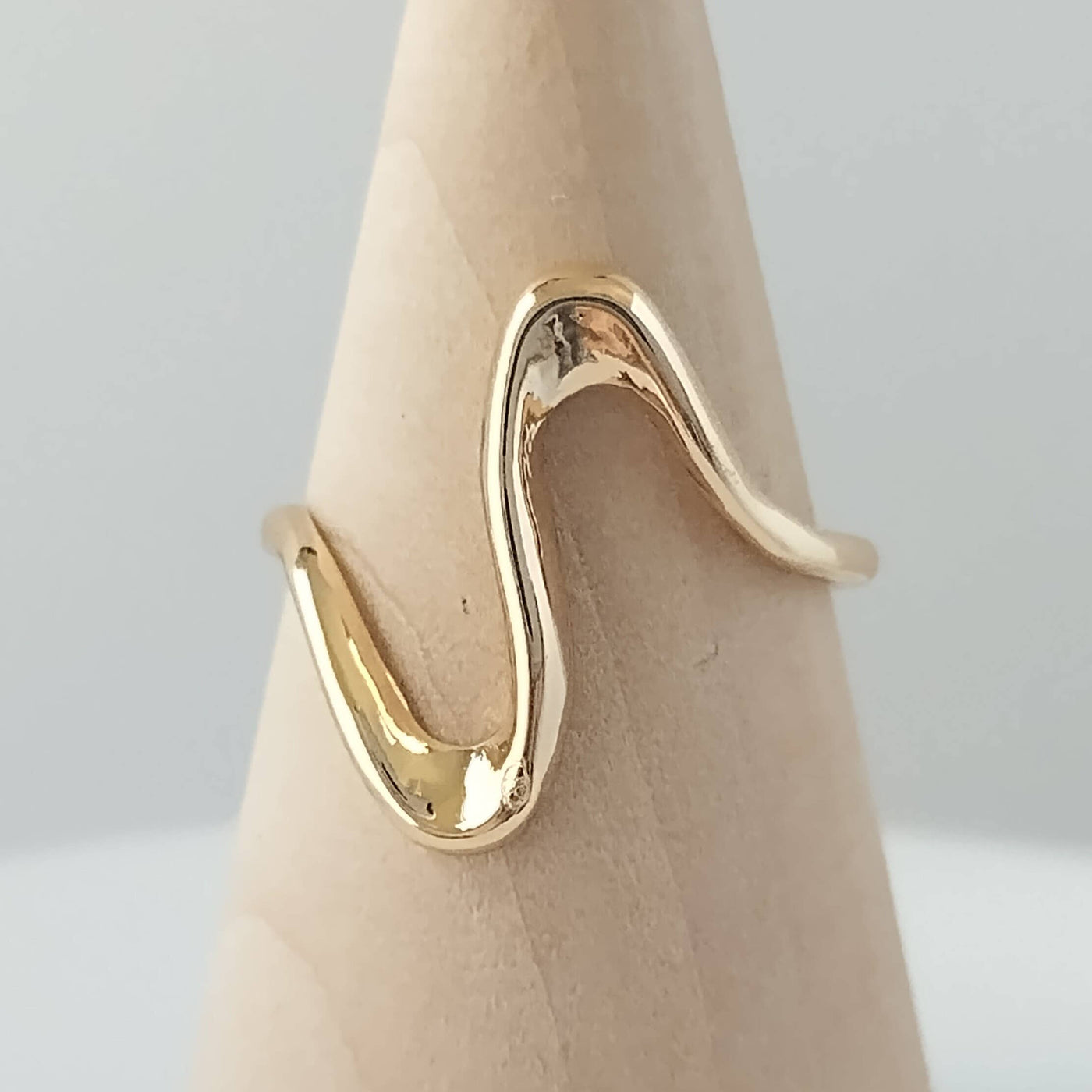 Gold Wave Ring,: Adjustable