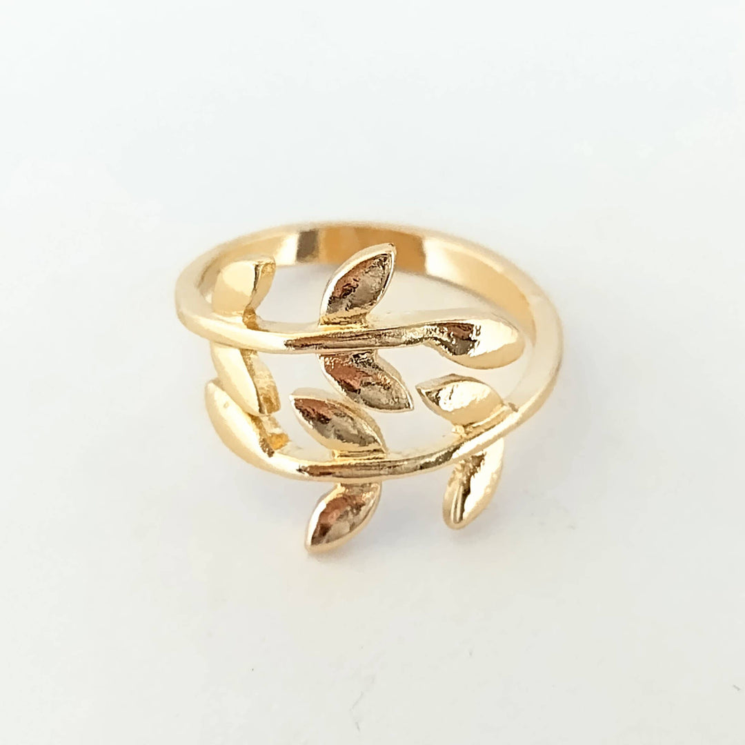 Leaf Ring, Nature Ring, Bypass Nature Ring: Rose Gold