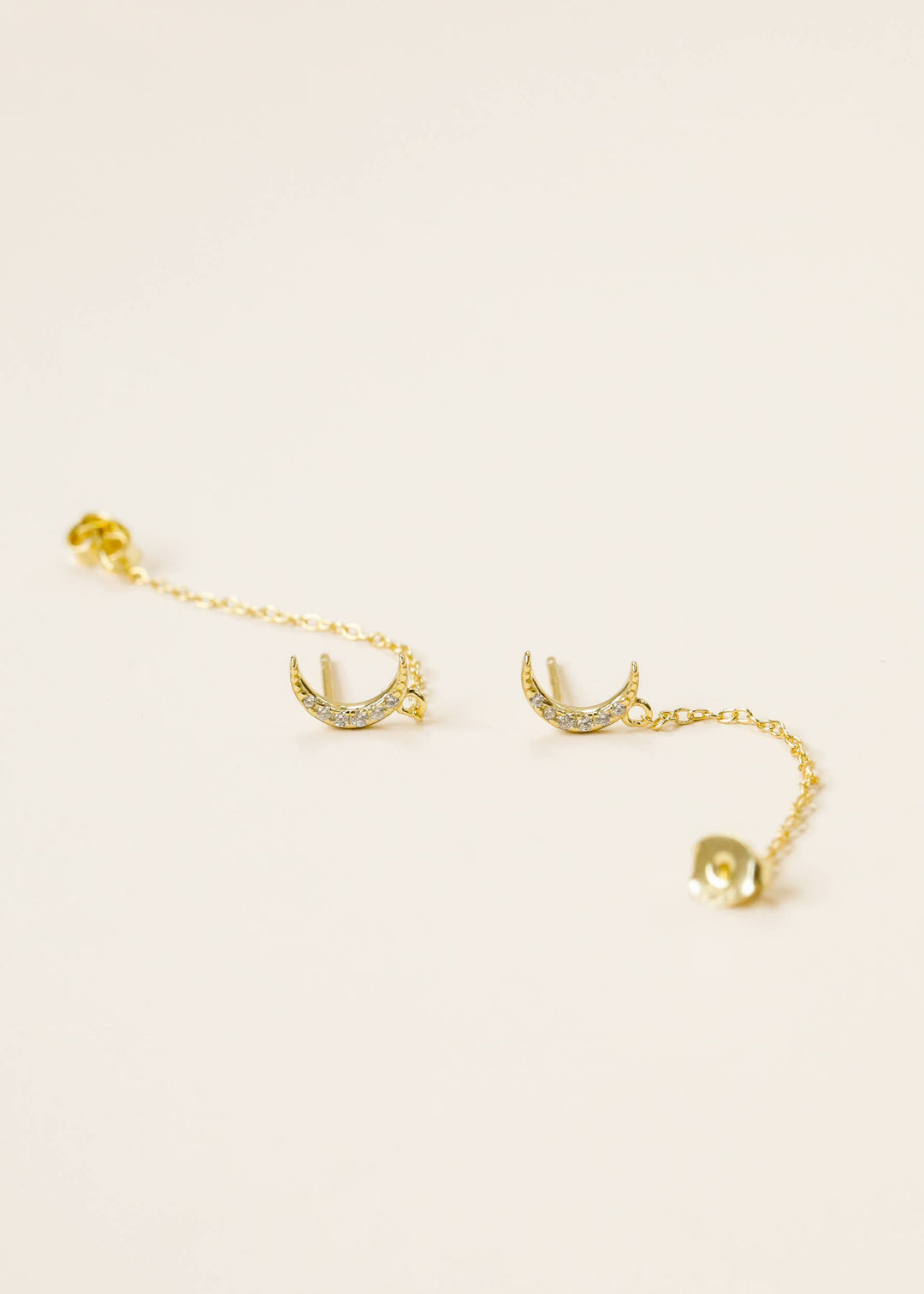 Earrings-Chain Huggie Moon