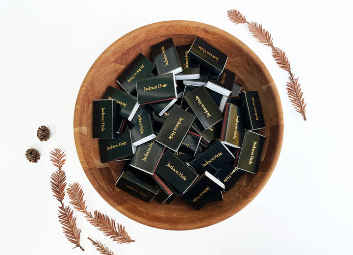 Custom Text Foil Embossed Matchbox: Gold on Black