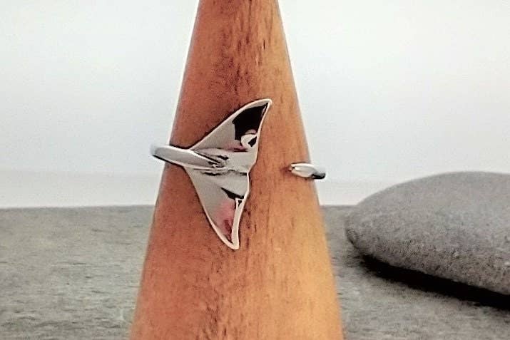 Open Silver Mermaid  Ring, Adjustable