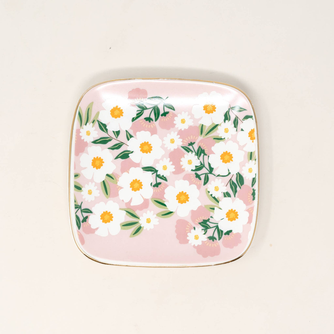 Ceramic Trinket Tray- Flower Talk Pink