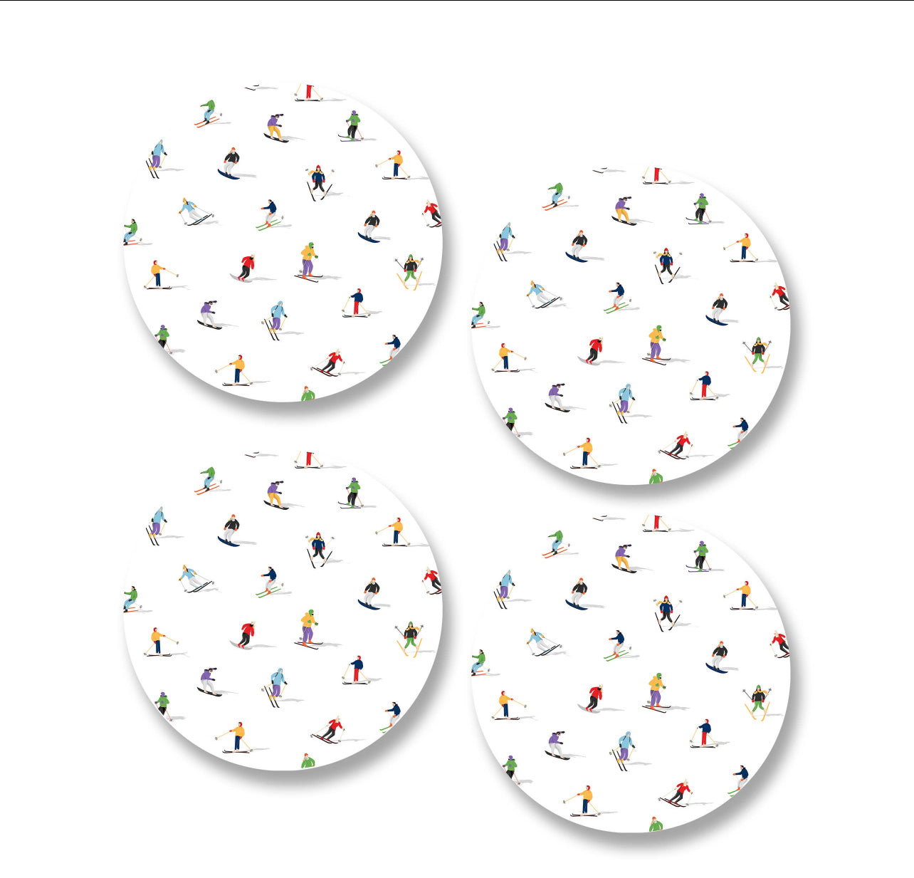 Ceramic Coasters-Ski